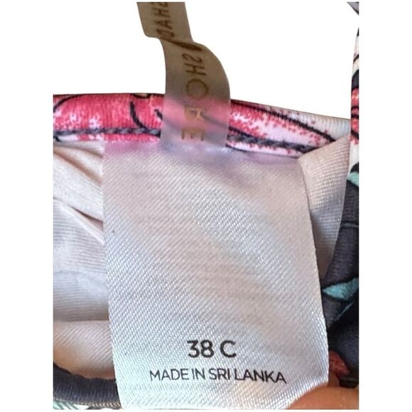 Shade & Shore Gray and Pink Floral One Piece Swimsuit Sz 36C - Picture 9 of 10